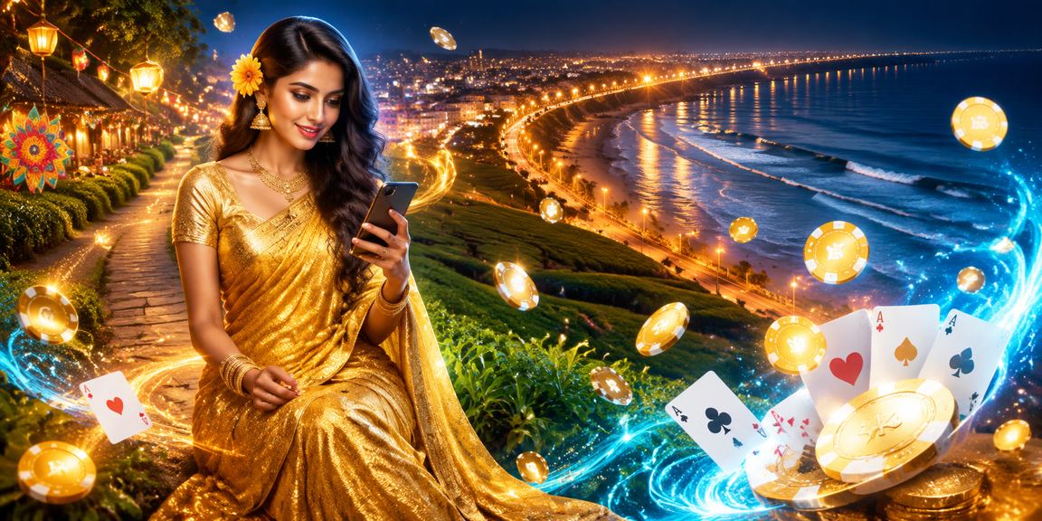 চট্টগ্রামে শাড়ি পরিহিত একজন ব্যবহারকারী টিন পাত্তি গেম খেলছেন
